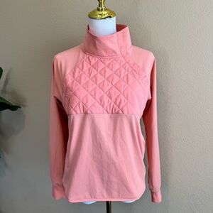 Swannies Golf Ellis Pullover Women’s Small Pink Coral Diagonal Side Snap Collar